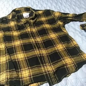 Goodfellow &Co Black and Gold Long Sleeve Flannel Shirt